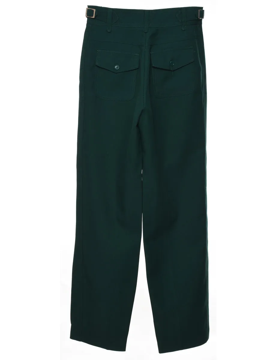 1970s Dark Green Trousers - W26 L31