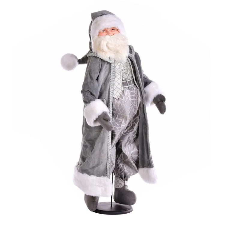 36" Silver Sleigh Bells Santa Doll Stand