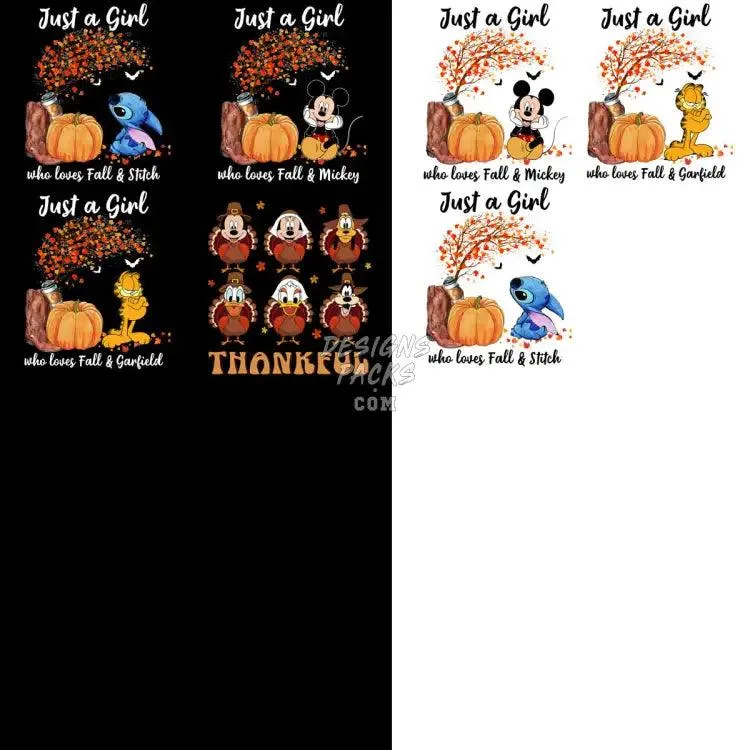 79 Thanksgiving Mix Cartoon Fall Designs Bundle PNG