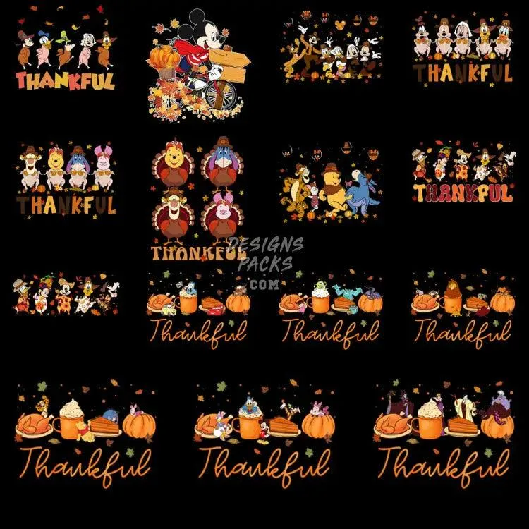 79 Thanksgiving Mix Cartoon Fall Designs Bundle PNG