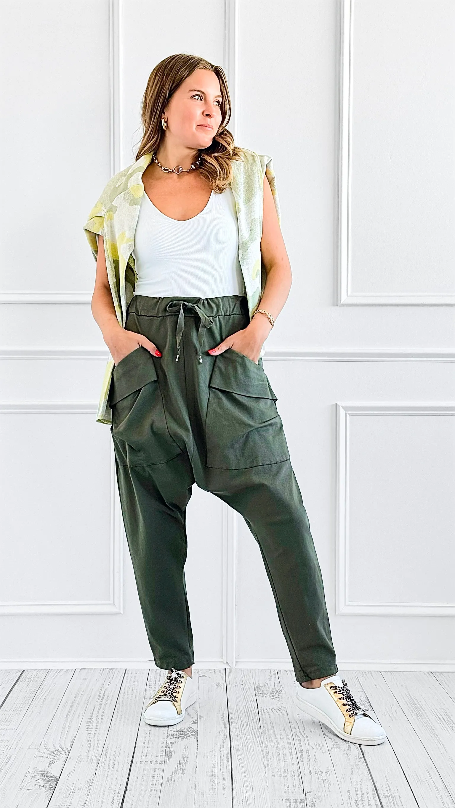 90's Italian Cargo Pants- Olive