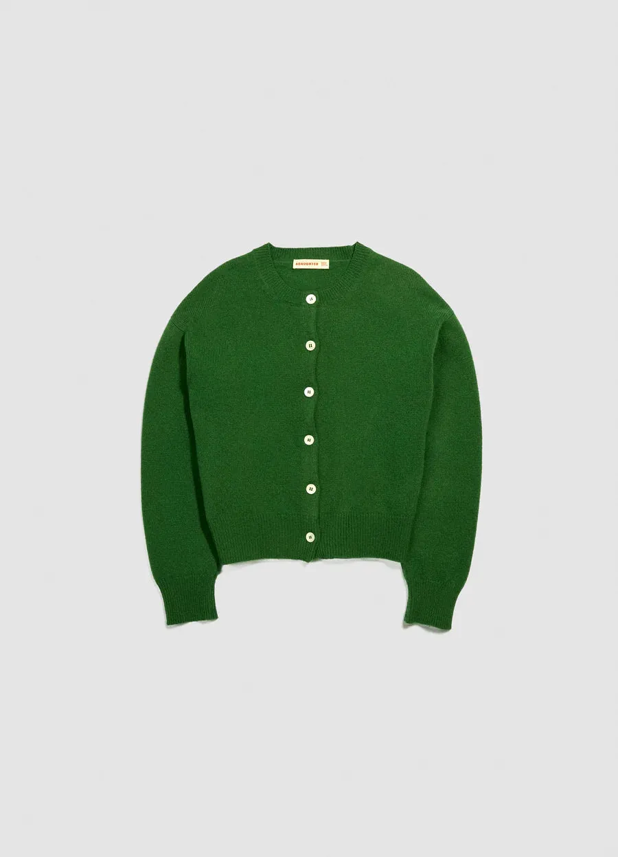 Ada Crewneck Cardigan, Pagoda Green