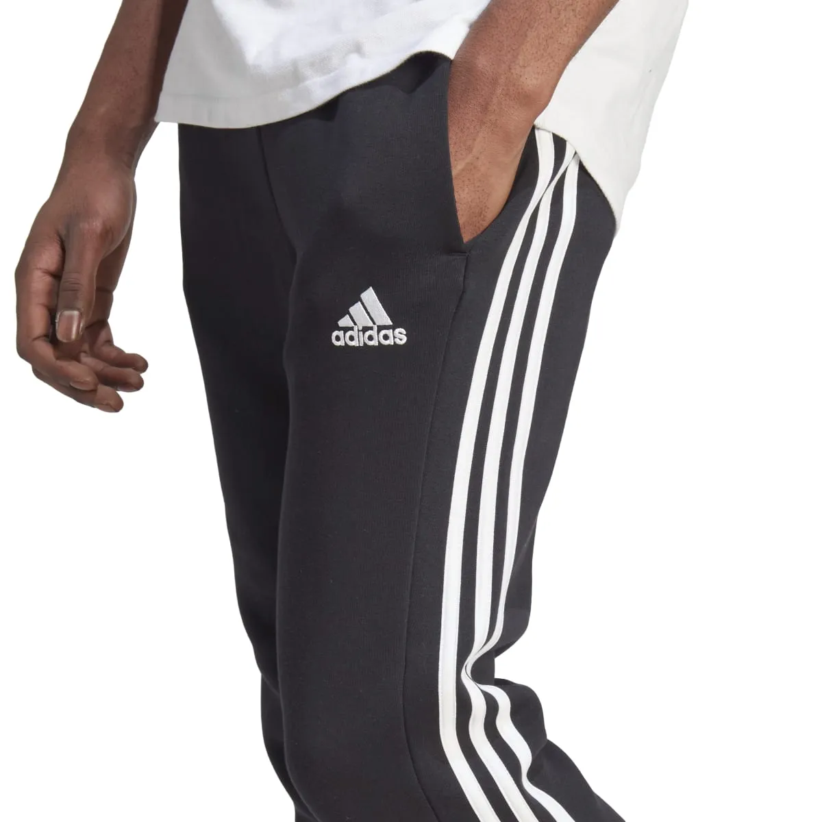 adidas Men's Essentials Tapered 3-Stripes Fleece Pants