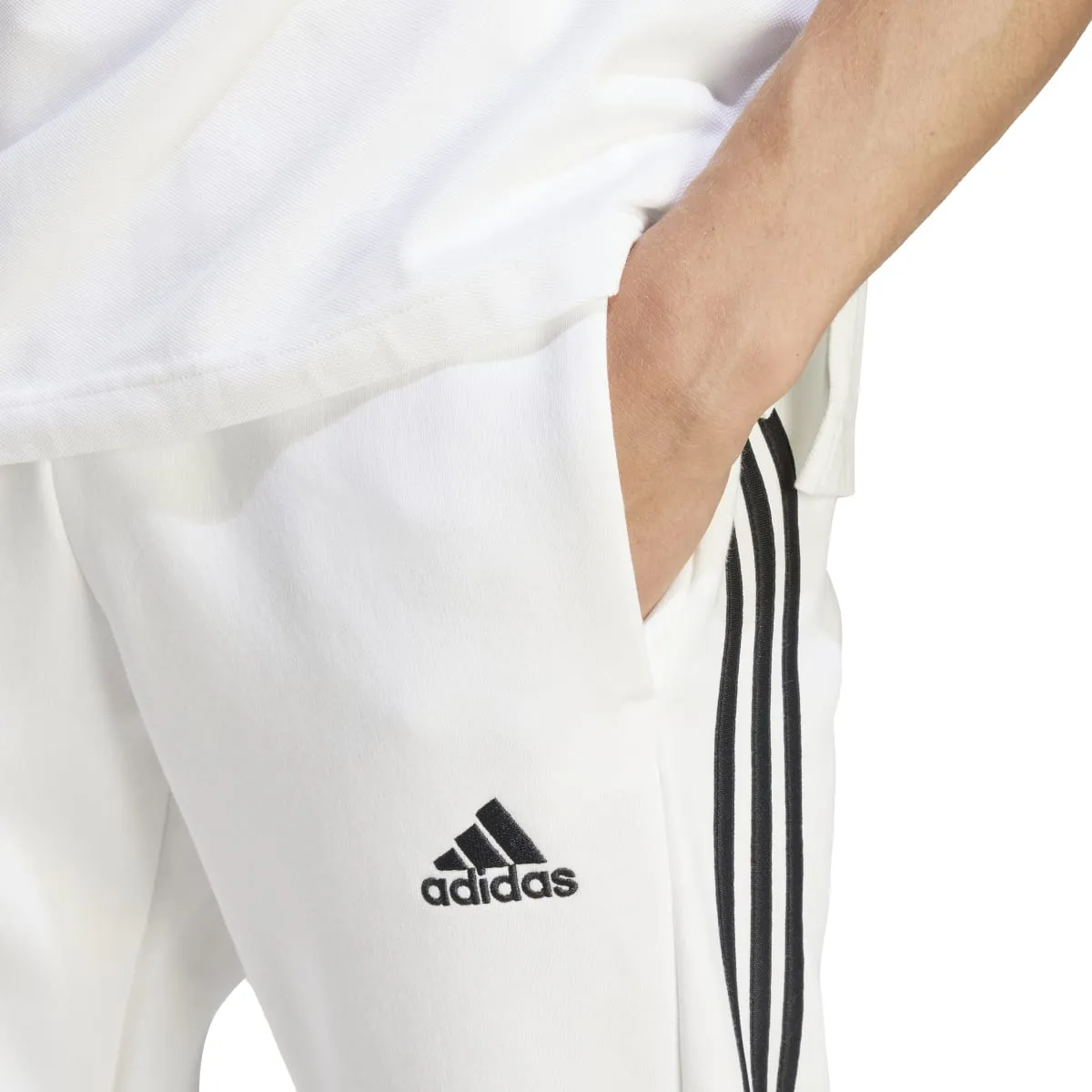 adidas Men's Essentials Tapered 3-Stripes Fleece Pants