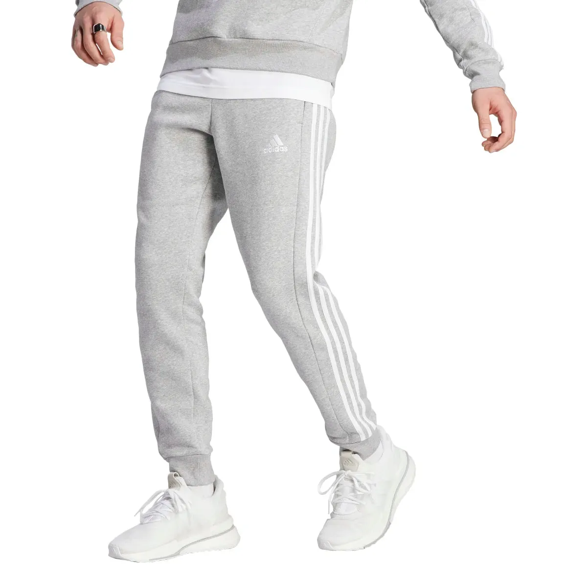 adidas Men's Essentials Tapered 3-Stripes Fleece Pants