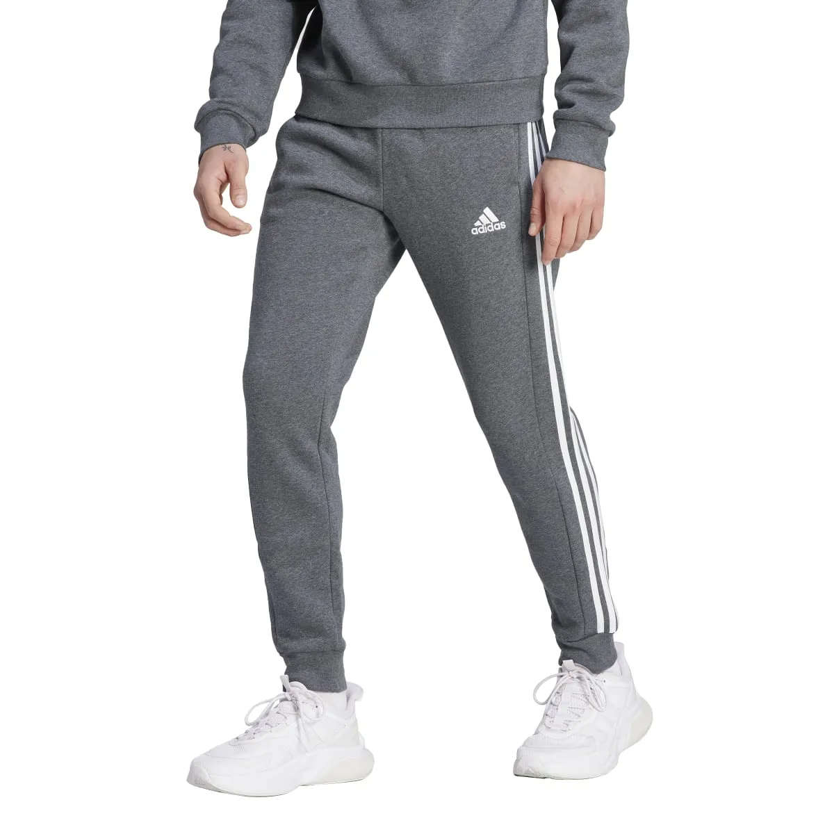 adidas Men's Essentials Tapered 3-Stripes Fleece Pants