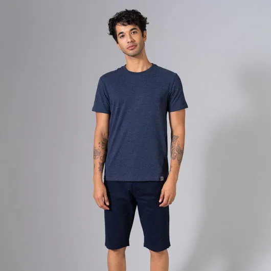 Aegean Sea Navy Blue Round Neck T-Shirt