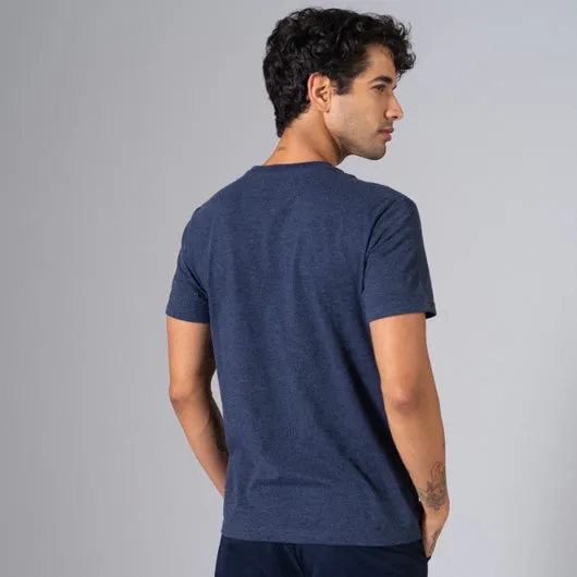 Aegean Sea Navy Blue Round Neck T-Shirt