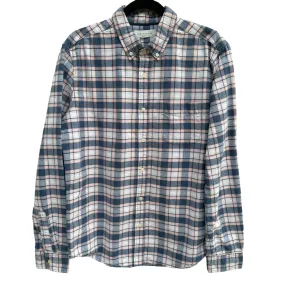 Aeropostale Mens Blue Pink Plaid Flannel Button-Down Outdoor Long Sleeve Shirt M