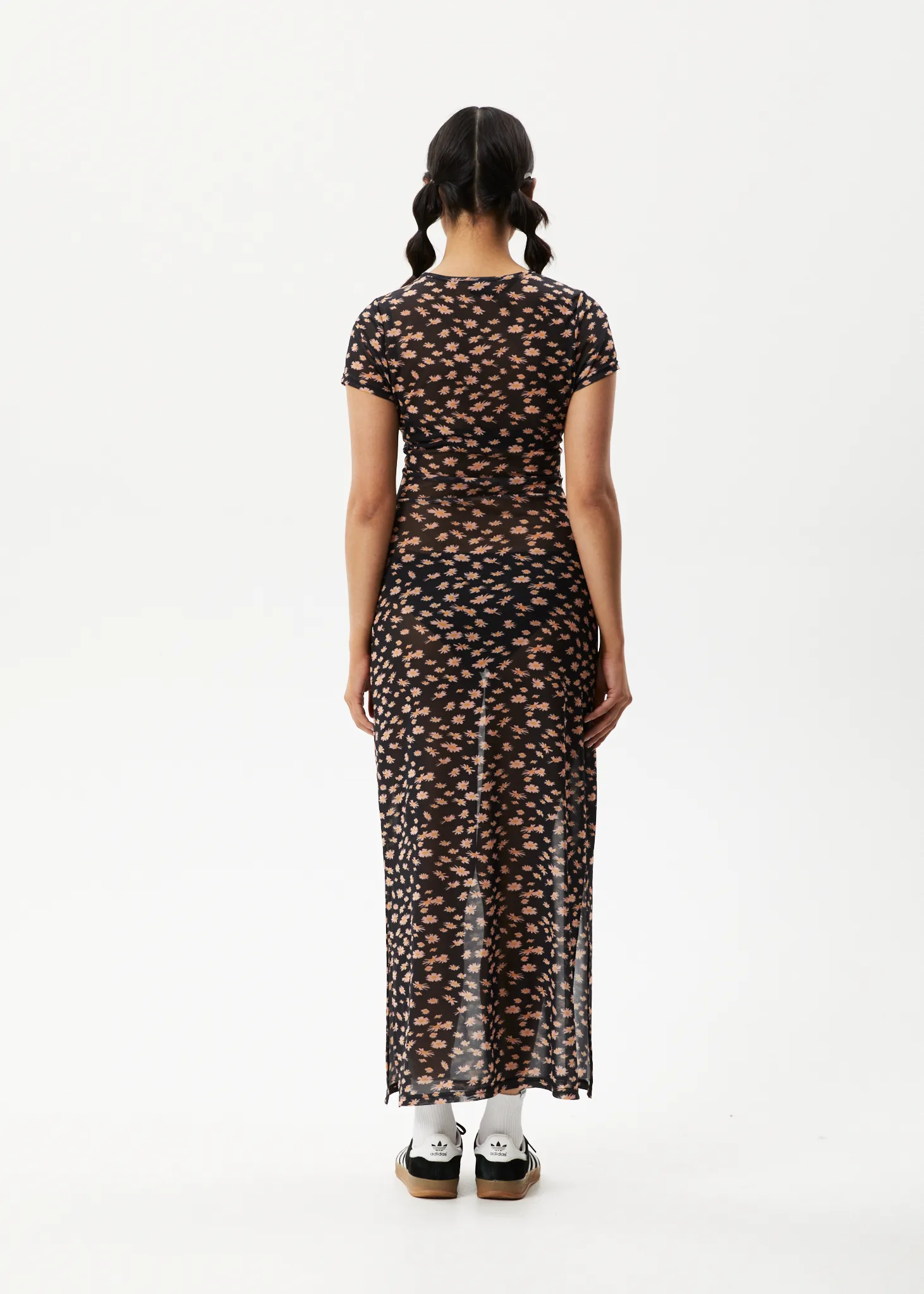 AFENDS Womens Hazey - Sheer Maxi Dress - Black Floral