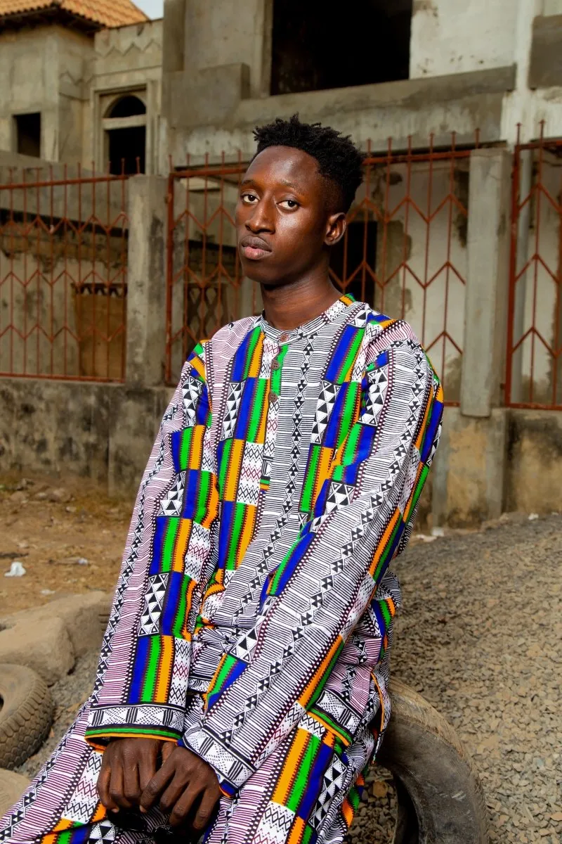 African Shirt In White Kente