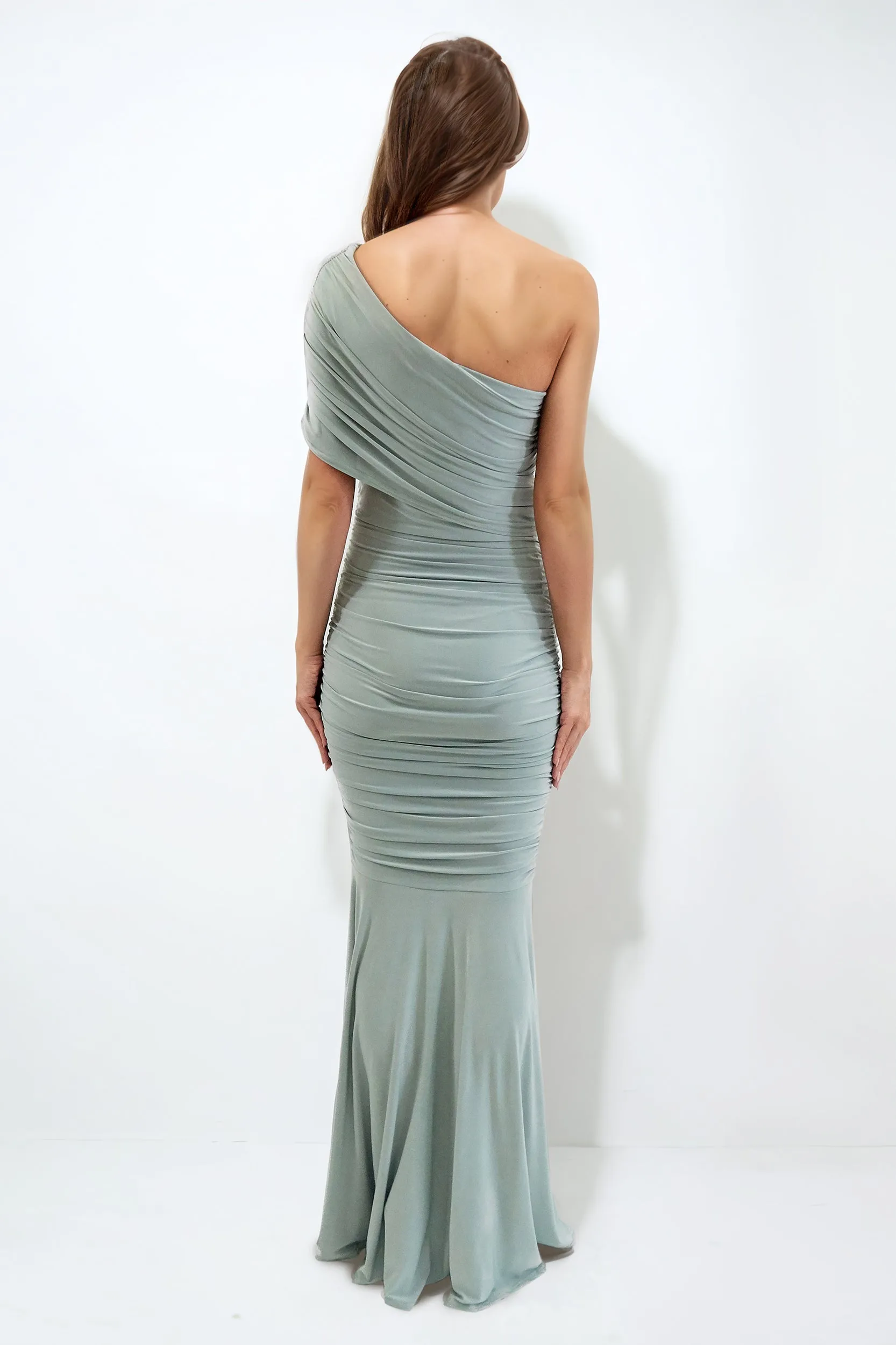 ALICIA SAGE GREEN MULTIWAY WEAR BRIDESMAIDS EVENING DRESS