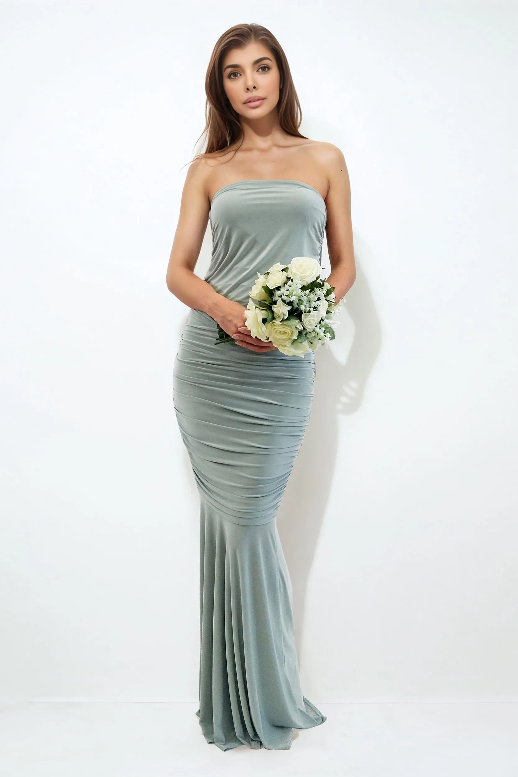 ALICIA SAGE GREEN MULTIWAY WEAR BRIDESMAIDS EVENING DRESS