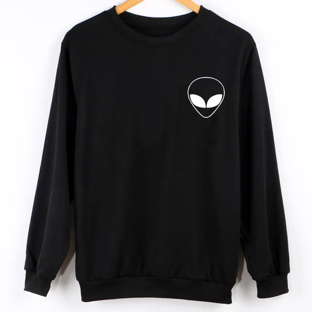 Alien pocket style pullover sweatshirt sweater