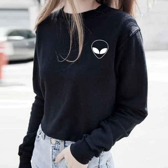 Alien pocket style pullover sweatshirt sweater