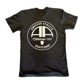 AMATEUR ATHLETE SKATE SHOP CIRCLE LOGO T-SHIRT