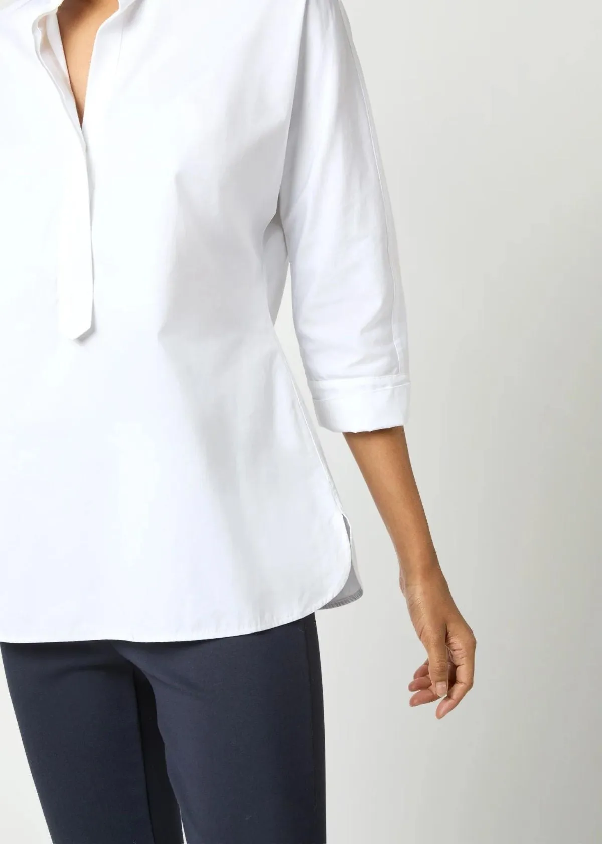 ANN MASHBURN Fanny Top - White Poplin