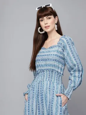 Arya Blue Printed Jumpsuit By RAGAVI