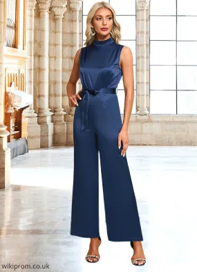 Aubree High Neck Elegant Jumpsuit/Pantsuit Satin Maxi Dresses SWKP0022324