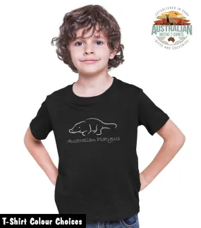 Australian Platypus Line Art Childrens T-Shirt (Various Colours)