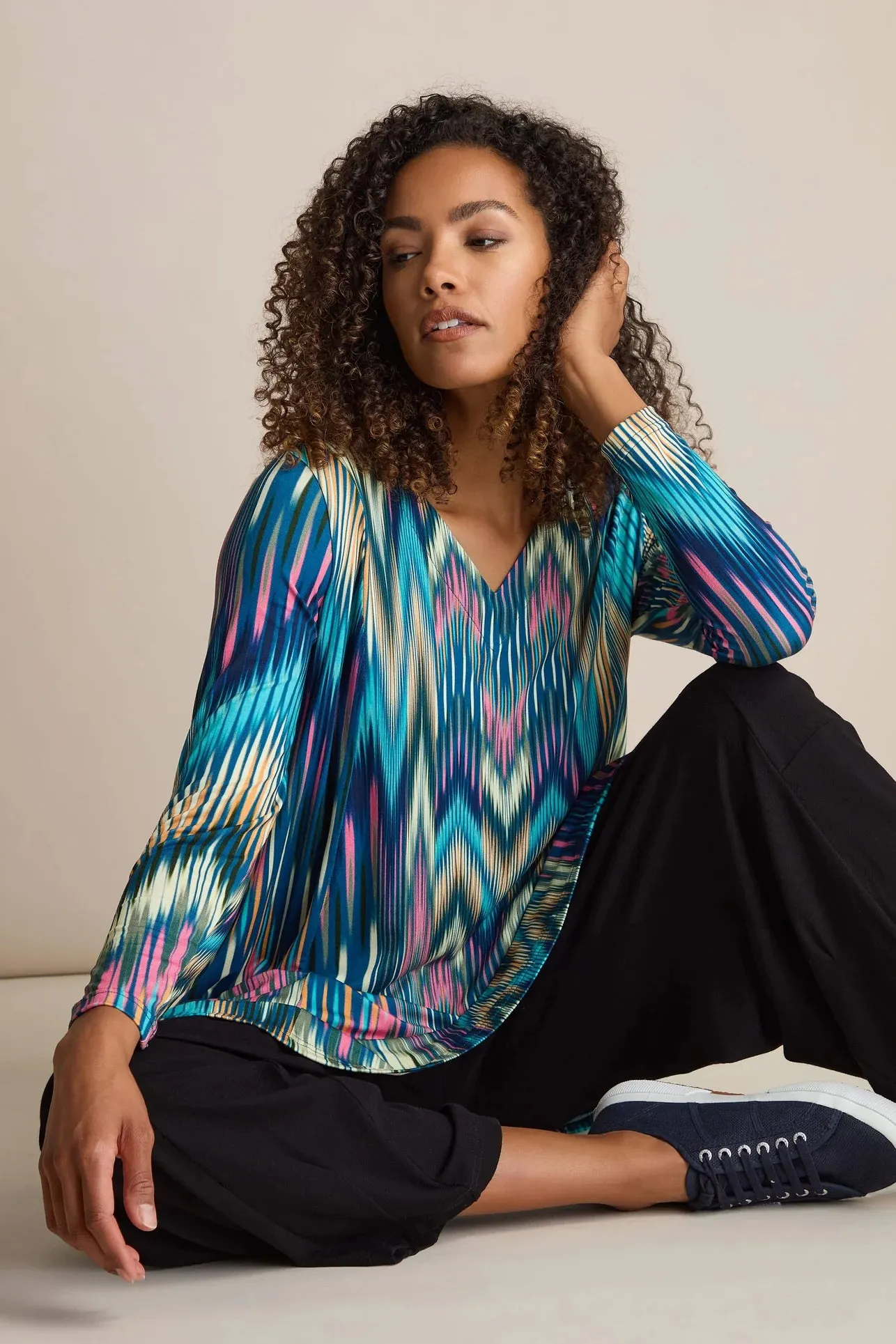 Autumnal Ikat Top - Multi