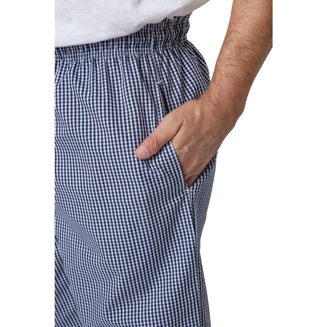 B311-XXL Whites Unisex Vegas Chefs Trousers Small Blue and White Check 2XL