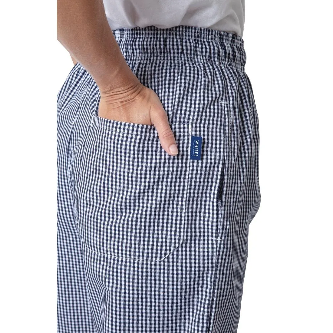 B311-XXL Whites Unisex Vegas Chefs Trousers Small Blue and White Check 2XL