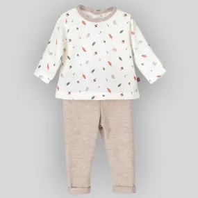 Baby Boys 2 Piece Autumn Outfit Set - Beige - Calamaro 17867