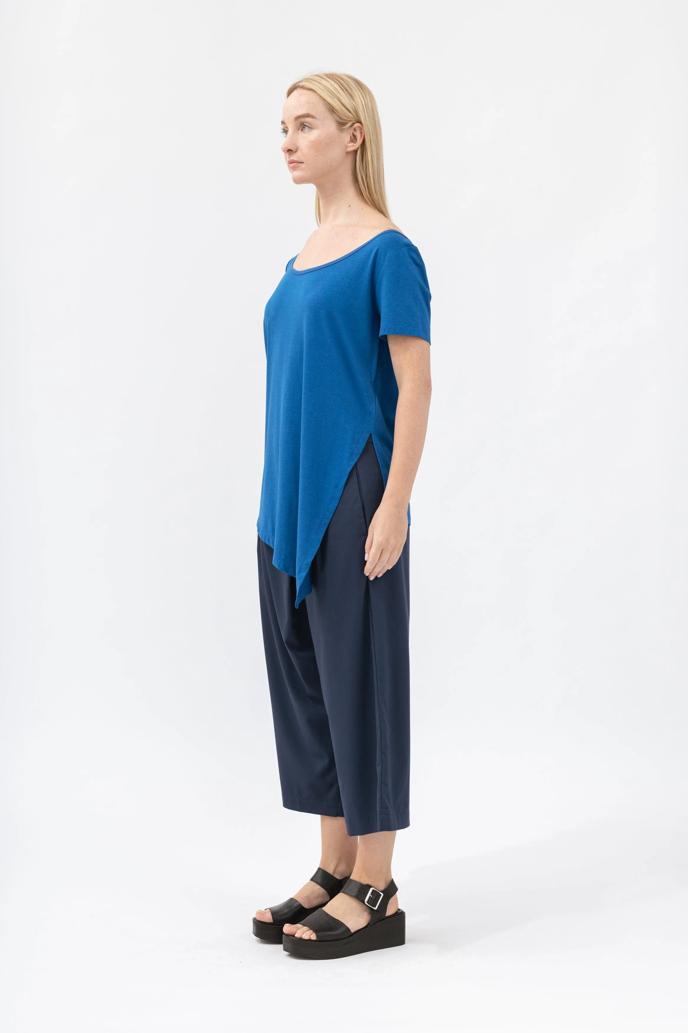 Bamboo Asymmetric Short Sleeve Top