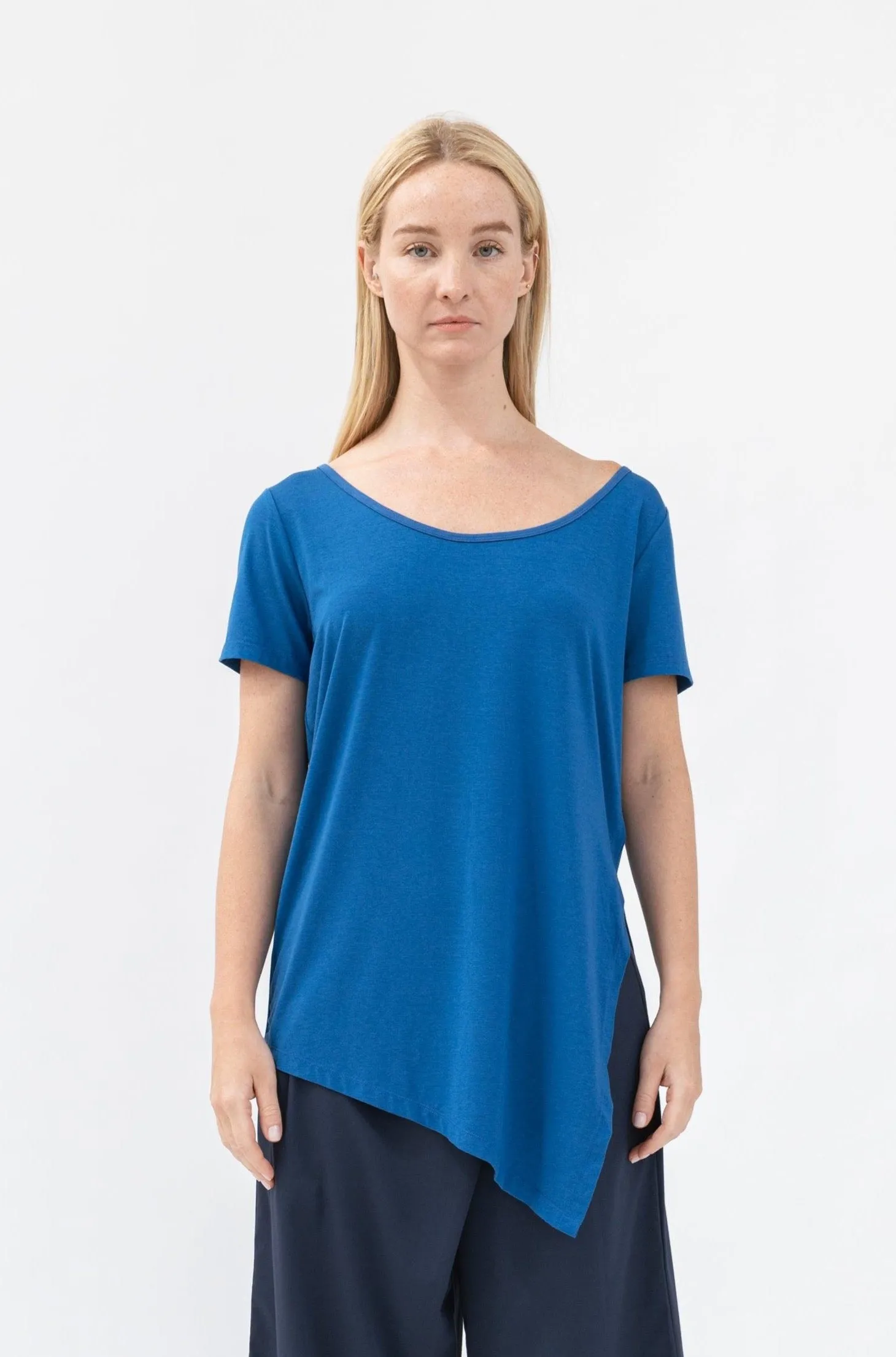 Bamboo Asymmetric Short Sleeve Top