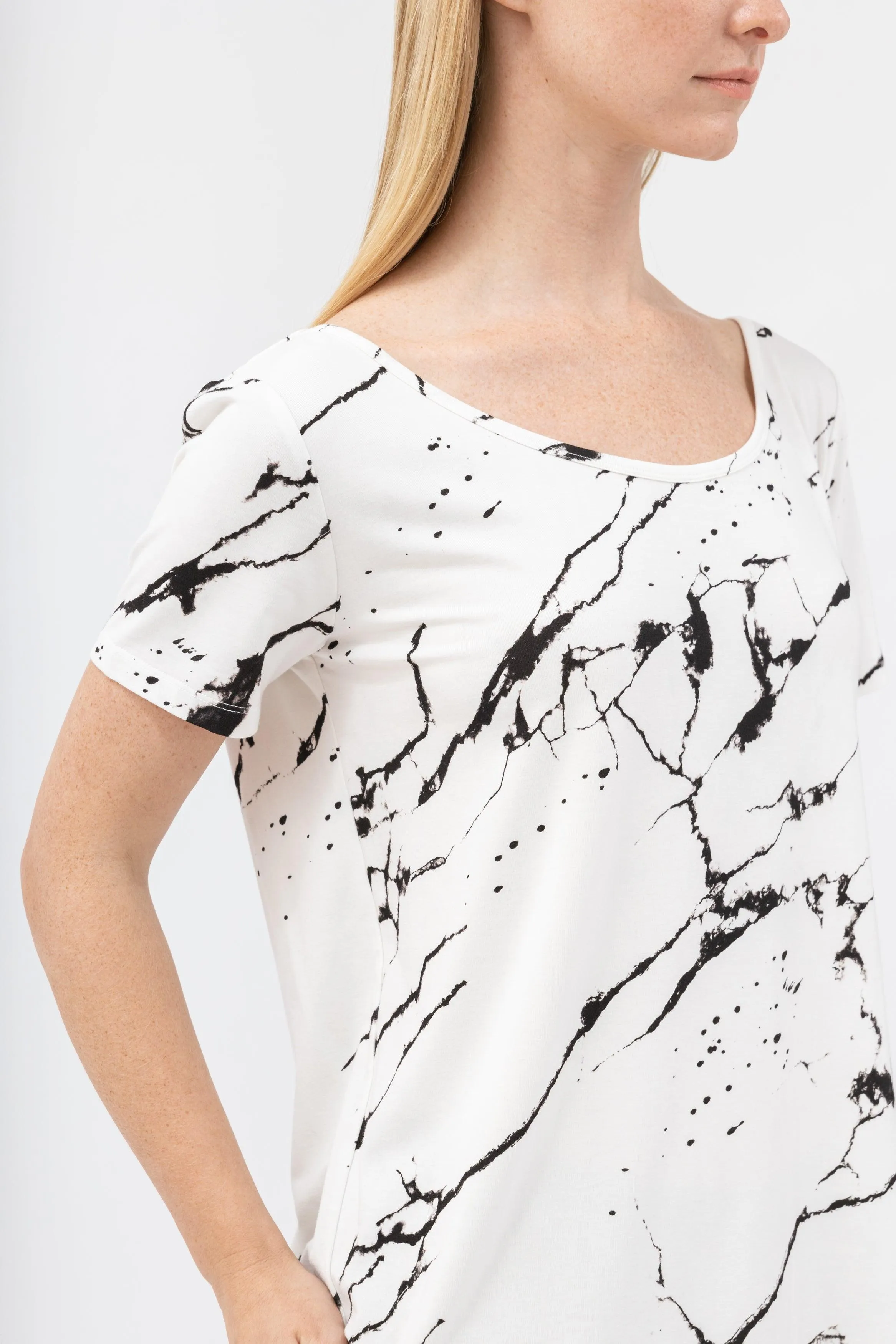 Bamboo Asymmetric Short Sleeve Top