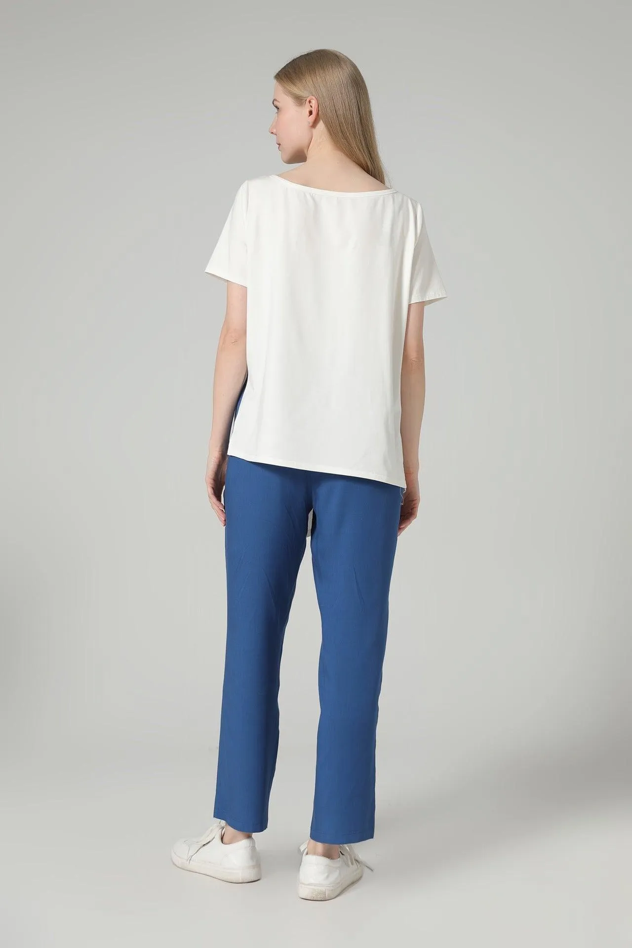 Bamboo Asymmetric Short Sleeve Top