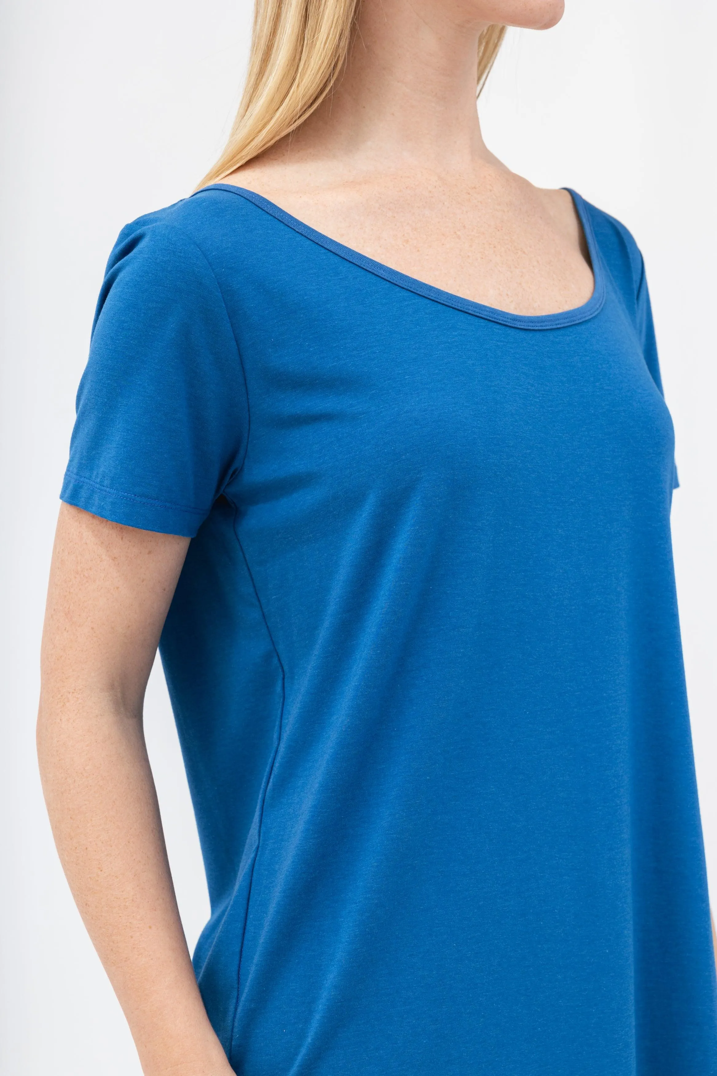 Bamboo Asymmetric Short Sleeve Top