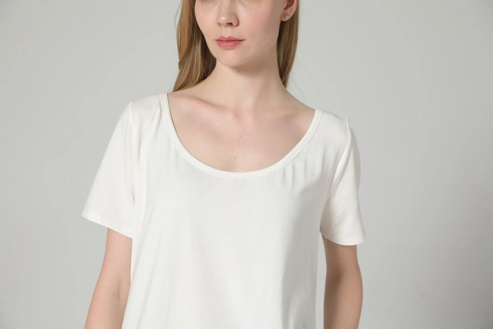 Bamboo Asymmetric Short Sleeve Top