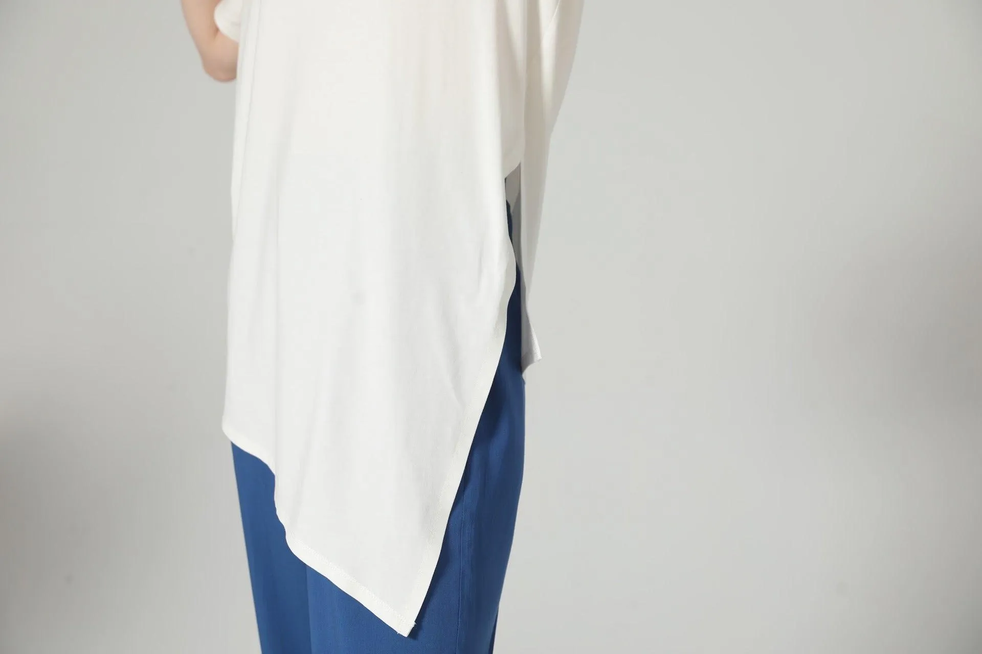 Bamboo Asymmetric Short Sleeve Top