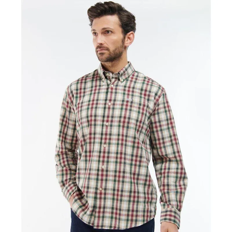 Barbour Darley Mens Corduroy Regular Fit Tattersall Shirt - Sandstone