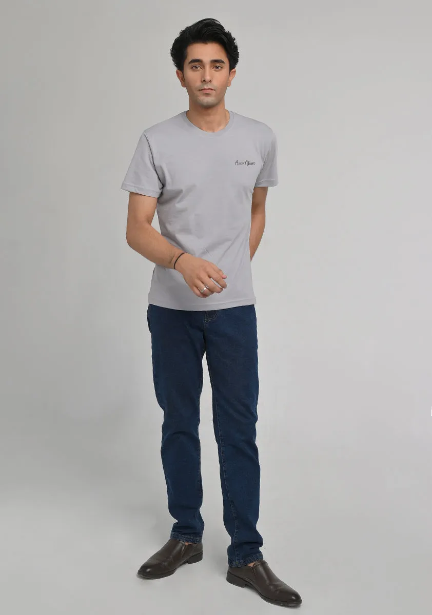 Basic Jersey Round Neck Iron Grey T-Shirt