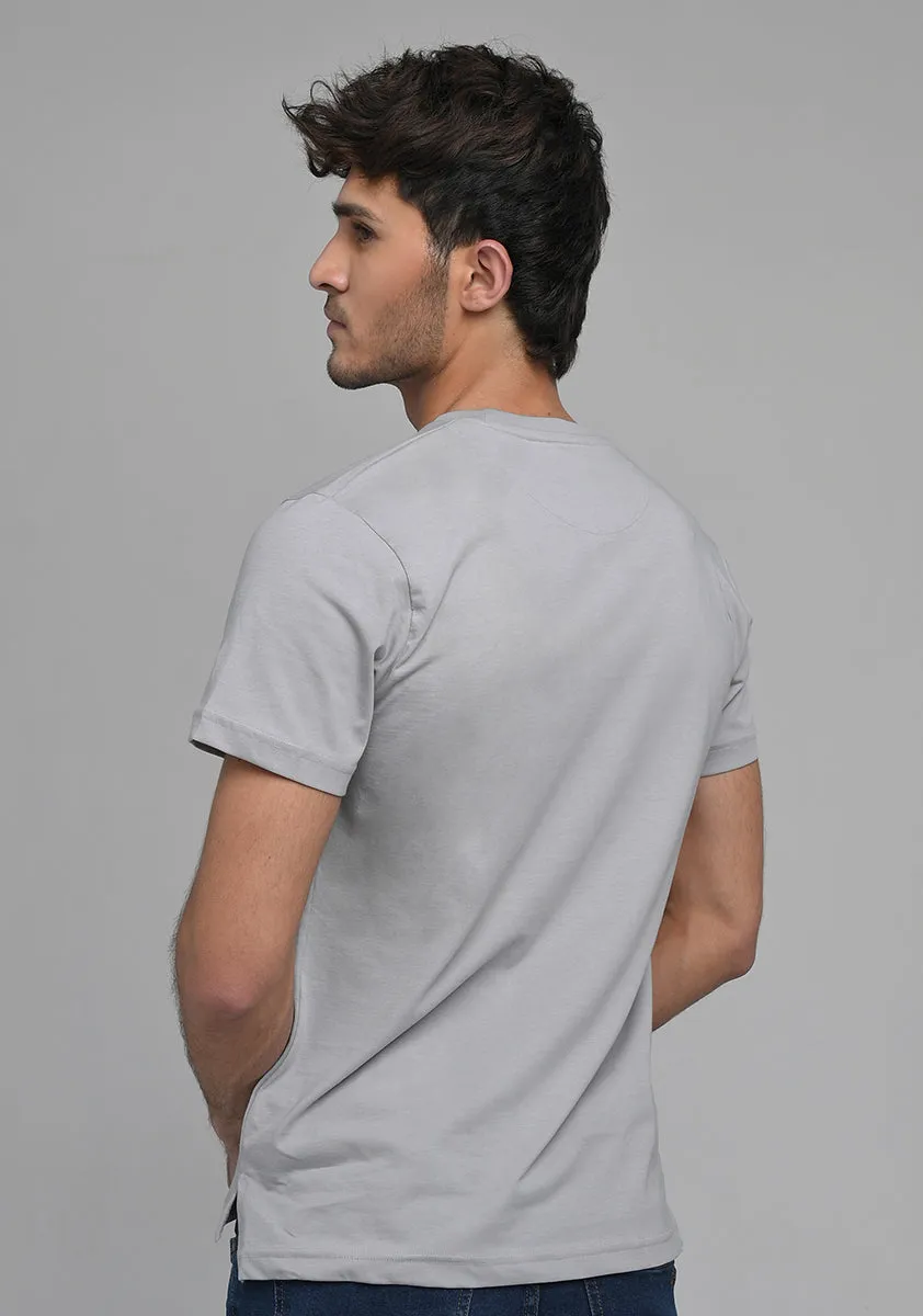 Basic Jersey Round Neck Iron Grey T-Shirt