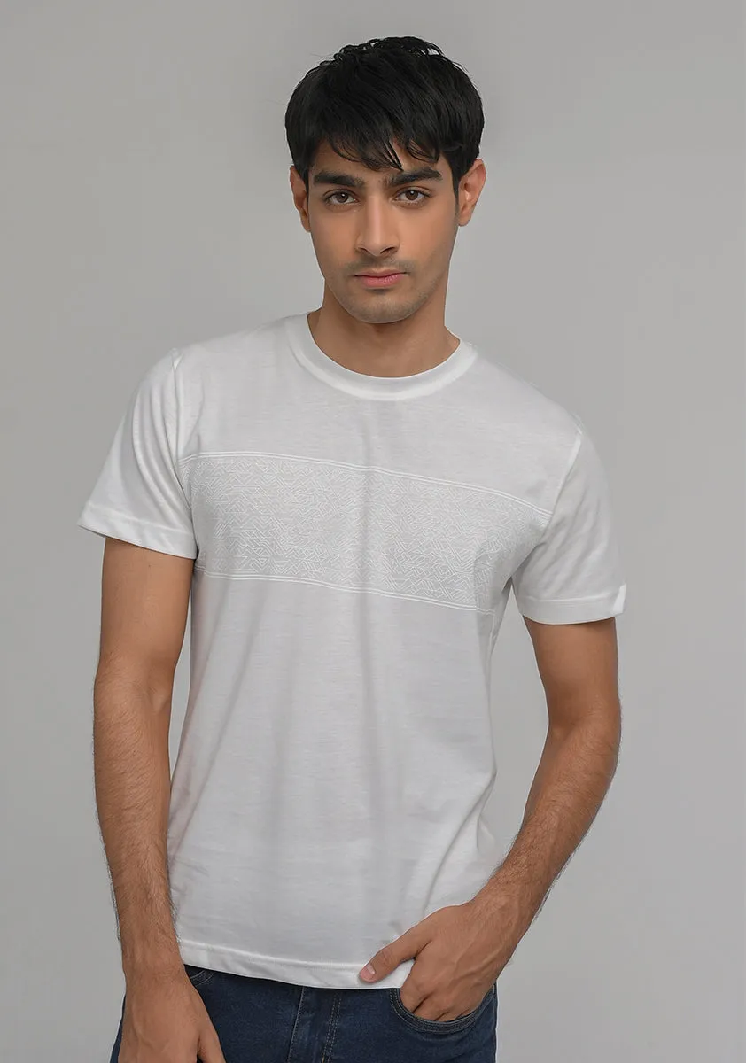 Basic Jersey Round Neck OFF White T-Shirt