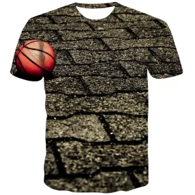 Basketball T shirts Men Night View Tshirt Printed Galaxy T shirts Funny City Tshirts Cool