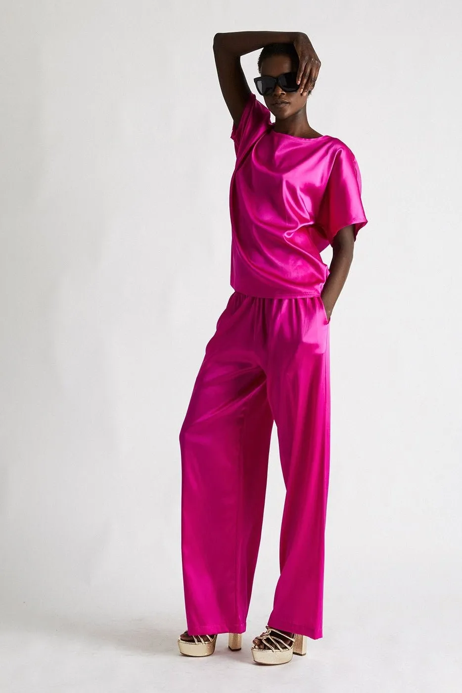   Beryll Erica Silk Shirt | Hot Pink