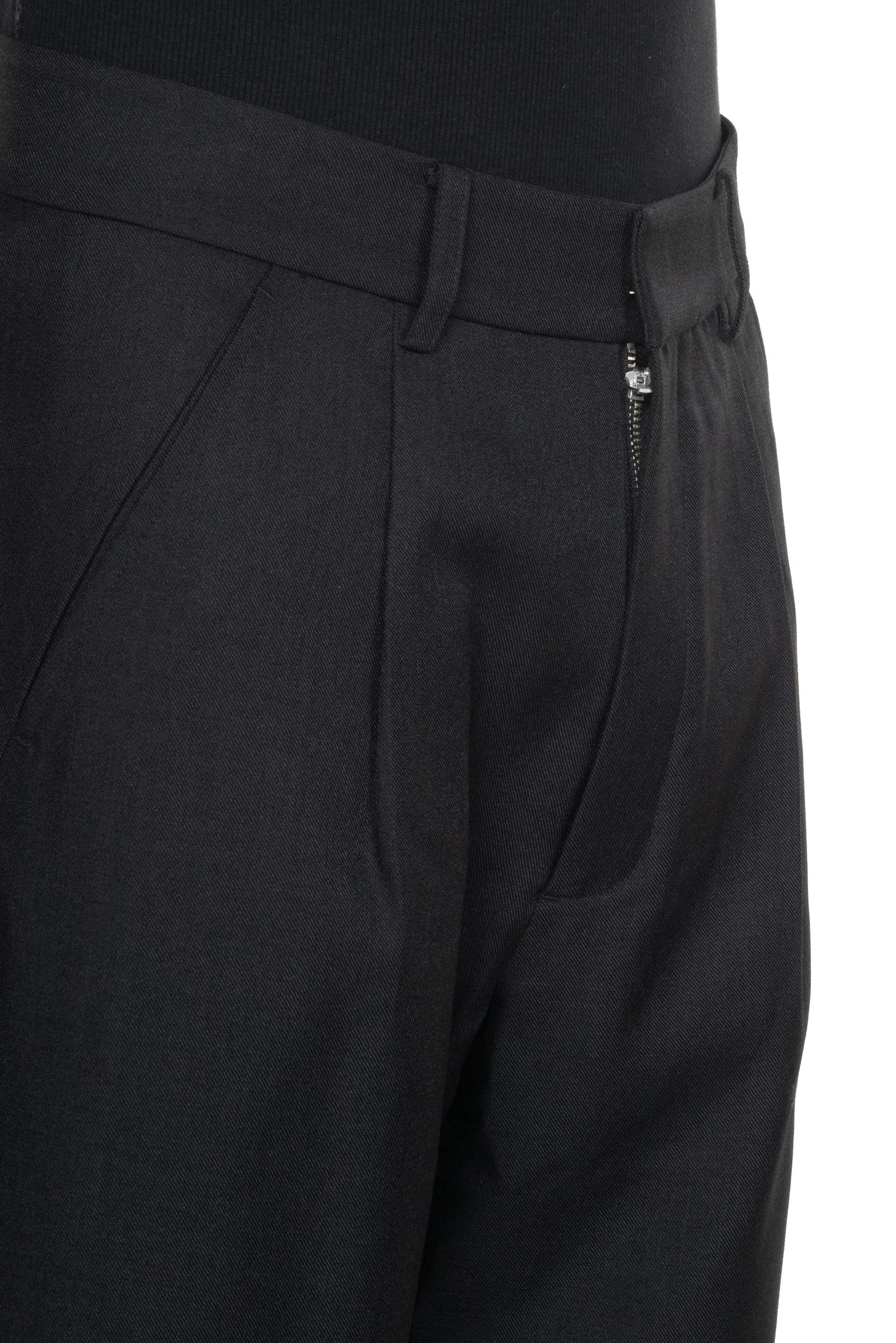 Black V-Shaped Suit Trousers