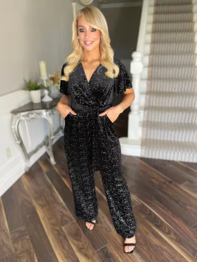 Black Velvet Sparkle Jumpsuit