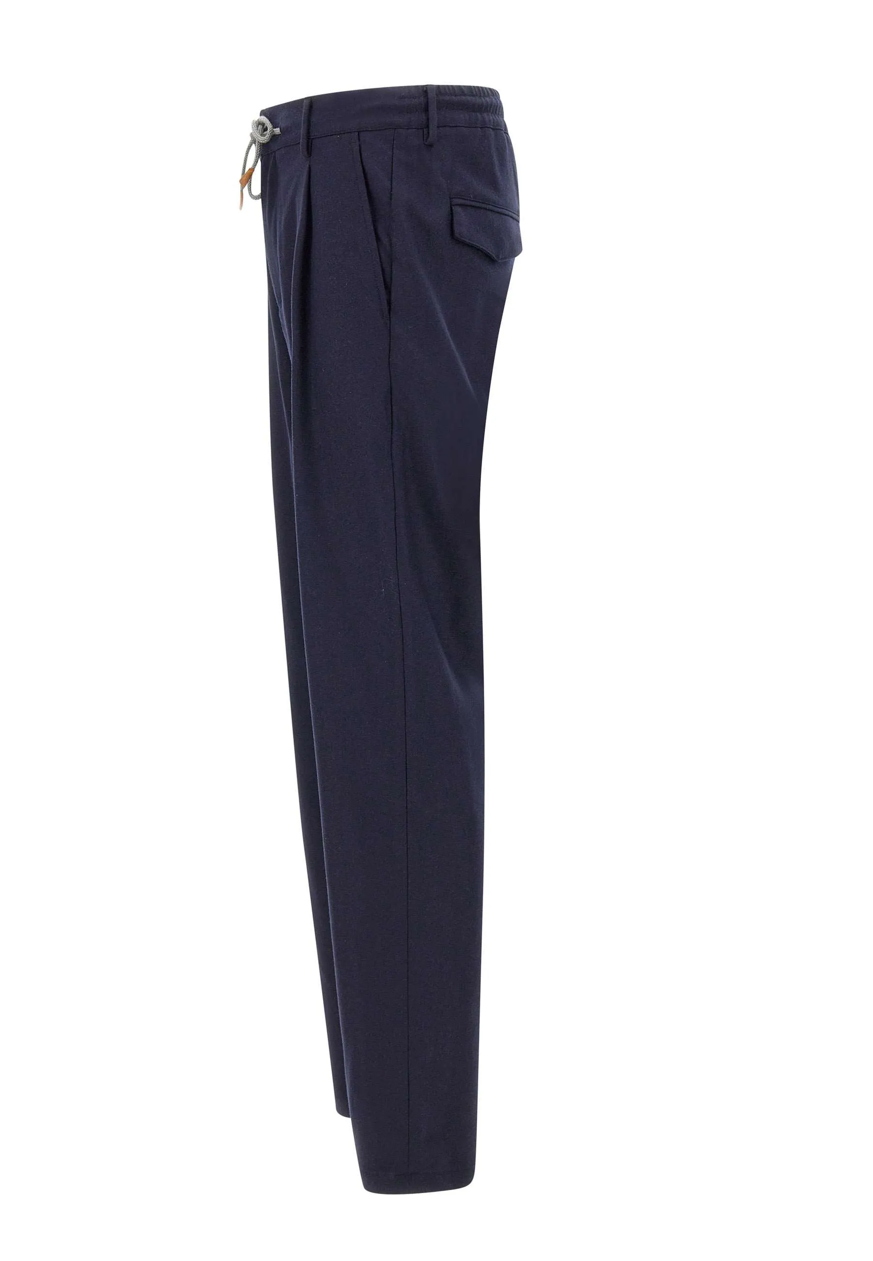 Blue Wool Cashmere Trousers Italy