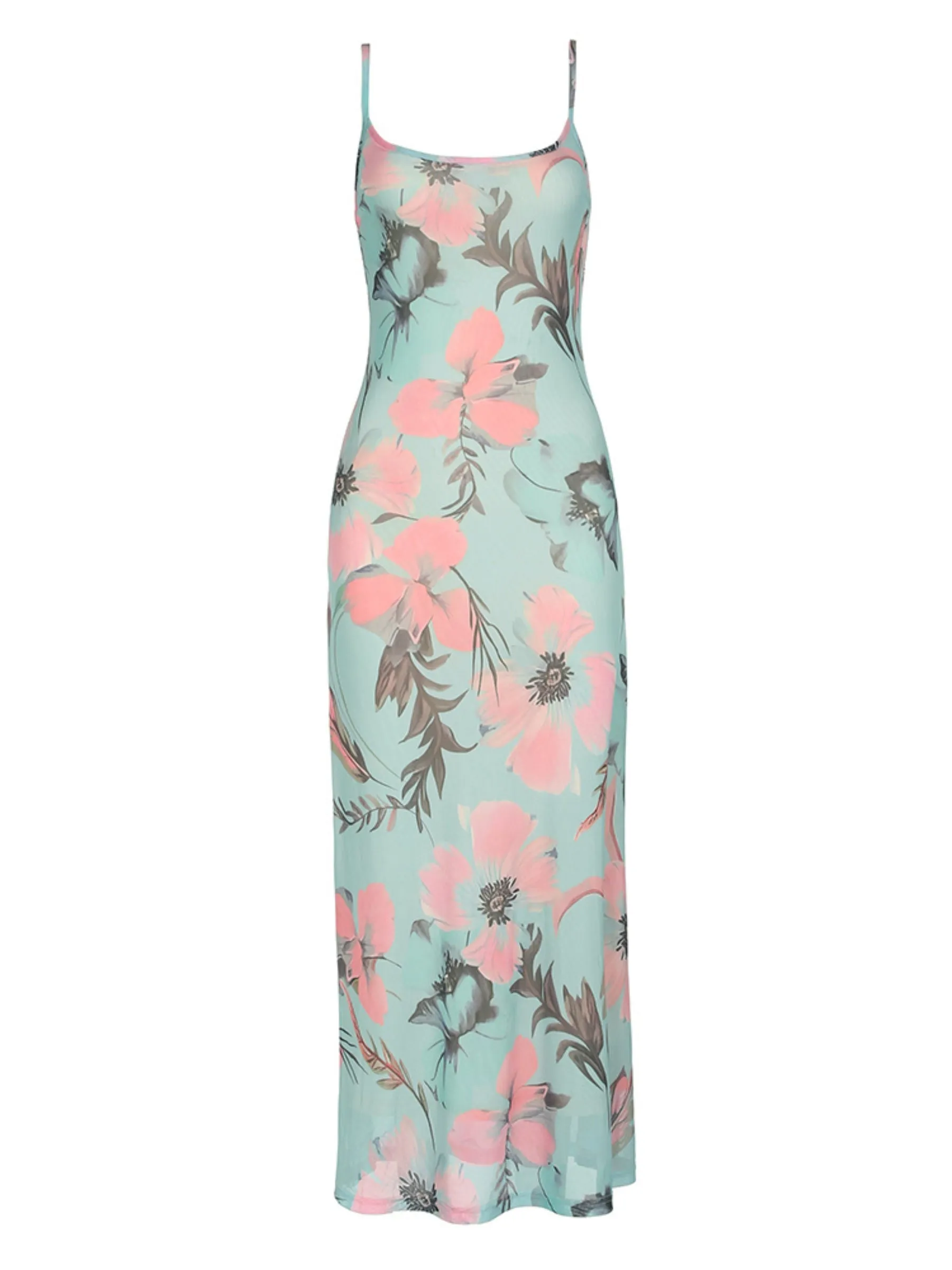 Bonnyshow Alara Mesh Floral Maxi Dress