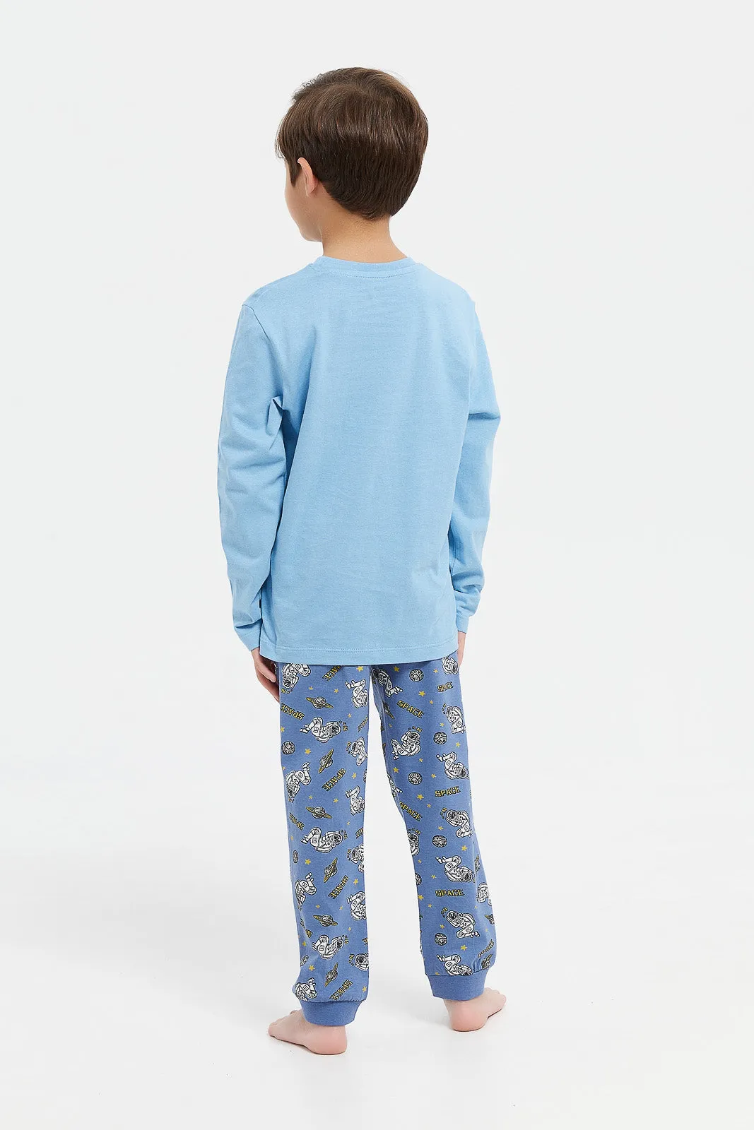 Boys Blue Printed Pyjama Set (2 Piece)