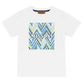 Boys Blue Zig Zag Print T-Shirt