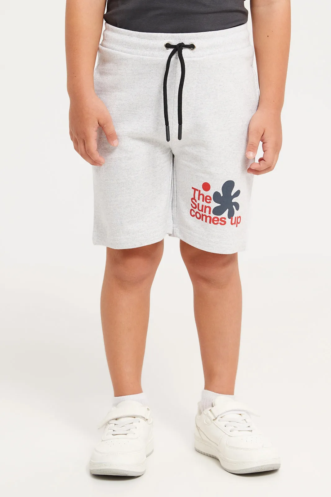 Boys Charcoal And Grey Printed Pyjama Set (2 Piece)