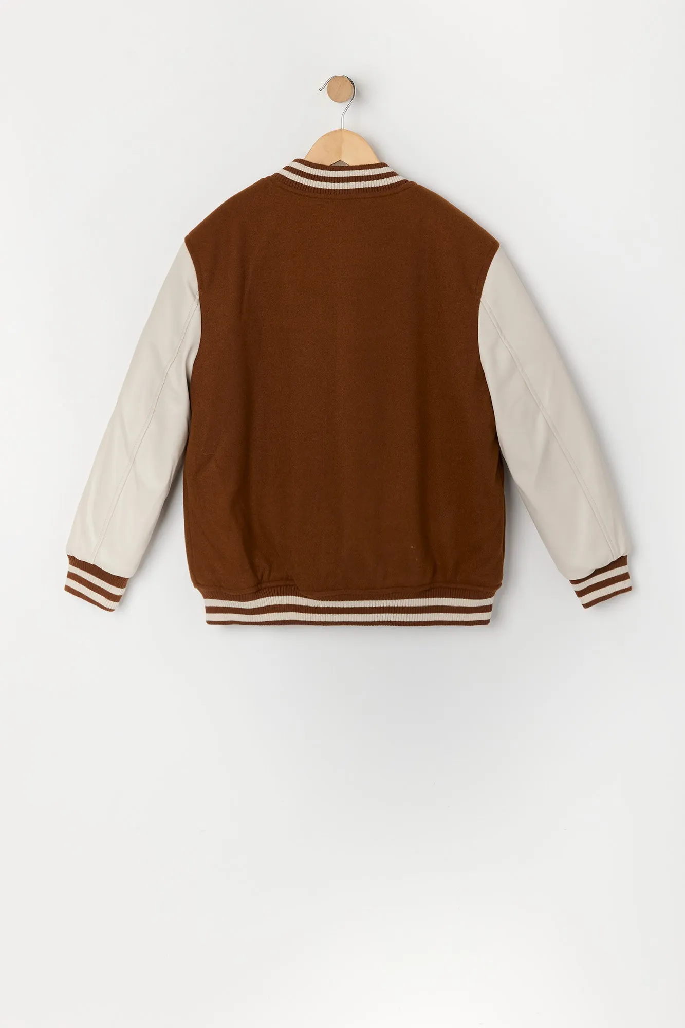 Boys Embroidered Fleece Varsity Jacket