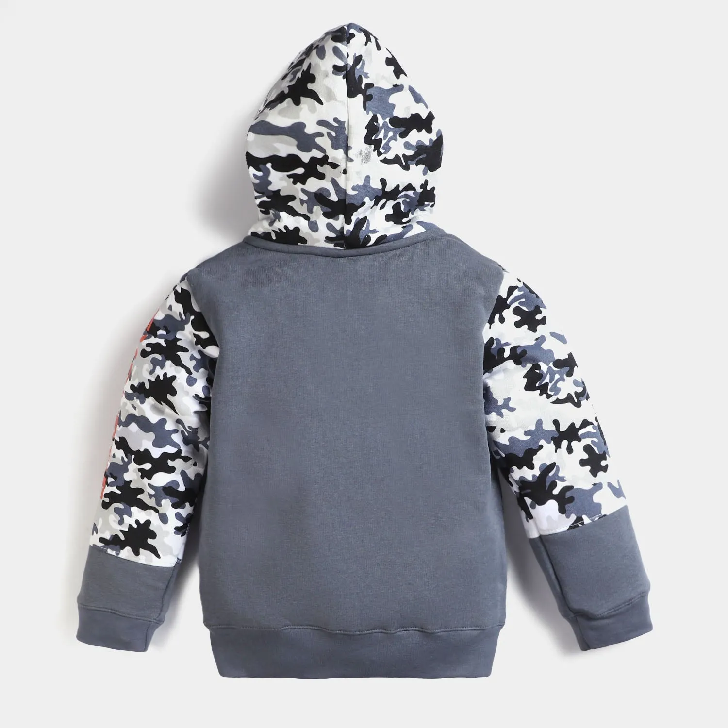 Boys Fleece Knitted Jacket Explore-D.Grey